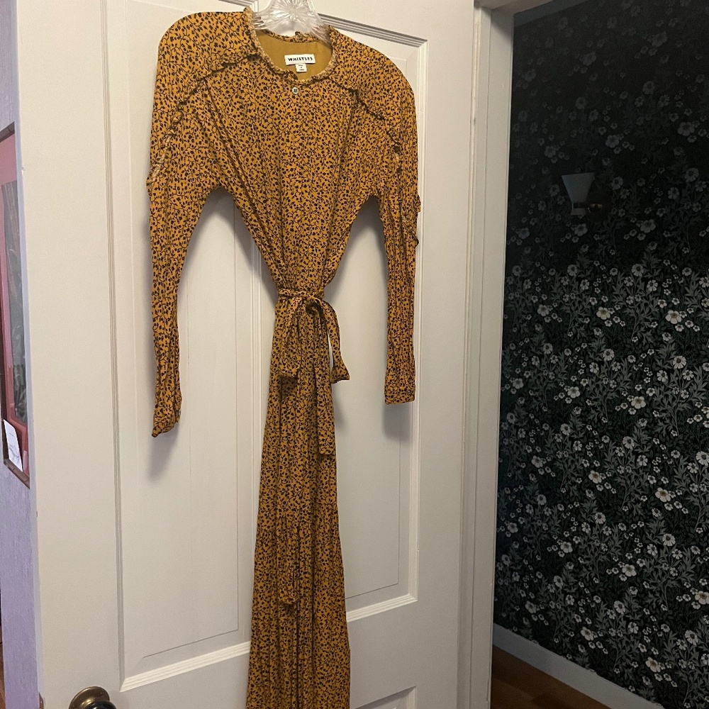Whistles yellow midi dress